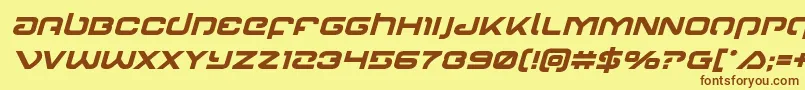 Gunrunnerboldital Font – Brown Fonts on Yellow Background