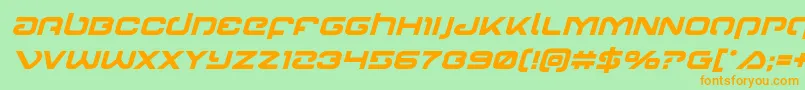 Gunrunnerboldital Font – Orange Fonts on Green Background