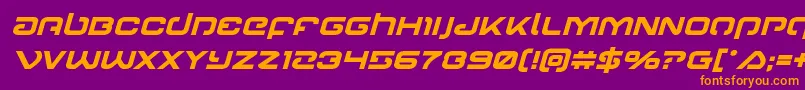 Gunrunnerboldital Font – Orange Fonts on Purple Background