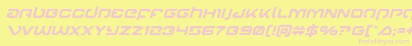 Gunrunnerboldital Font – Pink Fonts on Yellow Background