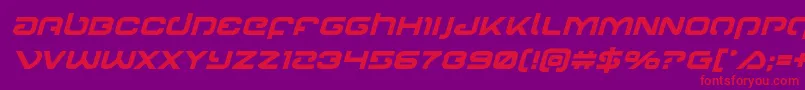 Gunrunnerboldital Font – Red Fonts on Purple Background