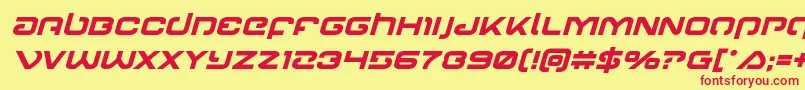 Gunrunnerboldital Font – Red Fonts on Yellow Background