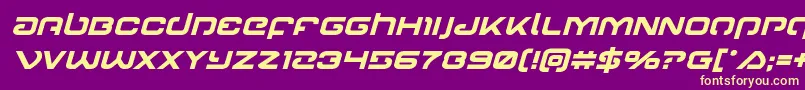 Gunrunnerboldital Font – Yellow Fonts on Purple Background