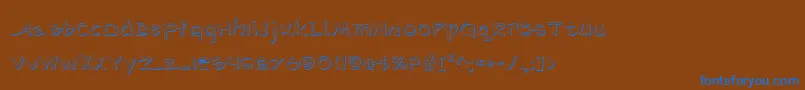 フォントArilonShadow – 茶色の背景に青い文字