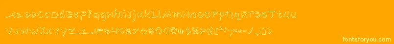 ArilonShadow-Schriftart – Gelbe Schriften auf orangefarbenem Hintergrund