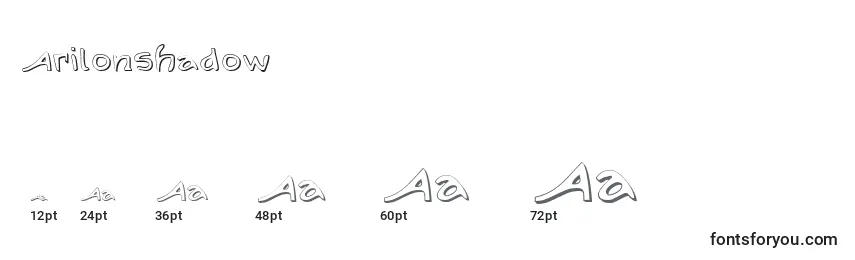 Größen der Schriftart ArilonShadow