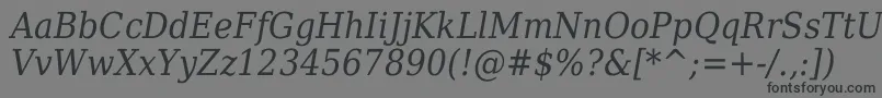 Шрифт DejavuSerifItalicCondensed – чёрные шрифты на сером фоне