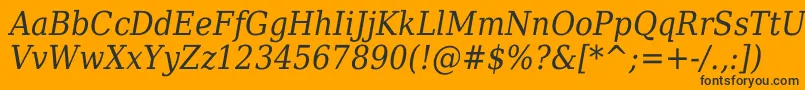 DejavuSerifItalicCondensed Font – Black Fonts on Orange Background