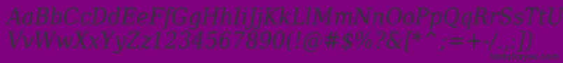 DejavuSerifItalicCondensed Font – Black Fonts on Purple Background