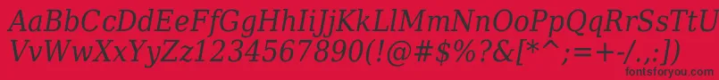 DejavuSerifItalicCondensed Font – Black Fonts on Red Background