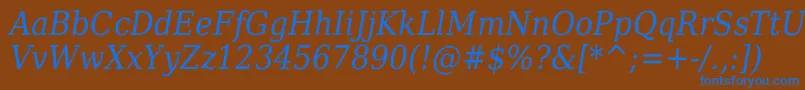 Czcionka DejavuSerifItalicCondensed – niebieskie czcionki na brązowym tle