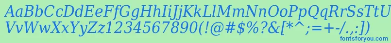 DejavuSerifItalicCondensed Font – Blue Fonts on Green Background