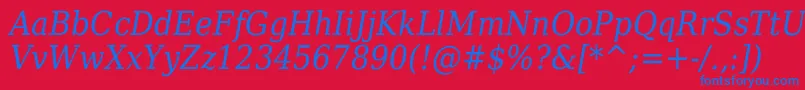 DejavuSerifItalicCondensed Font – Blue Fonts on Red Background