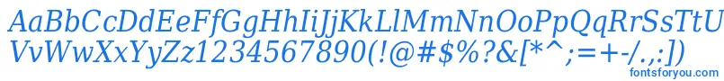 フォントDejavuSerifItalicCondensed – 青いフォント