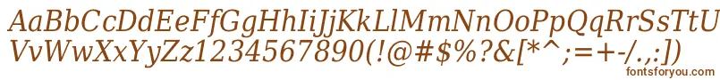DejavuSerifItalicCondensed Font – Brown Fonts on White Background