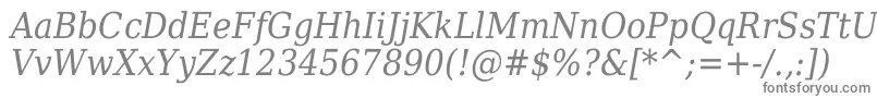 Шрифт DejavuSerifItalicCondensed – серые шрифты на белом фоне