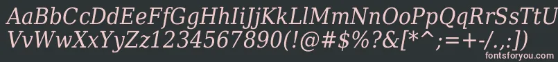 DejavuSerifItalicCondensed Font – Pink Fonts on Black Background