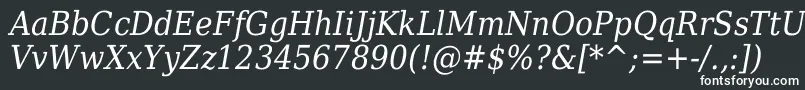 フォントDejavuSerifItalicCondensed – 黒い背景に白い文字