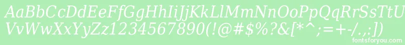 DejavuSerifItalicCondensed Font – White Fonts on Green Background