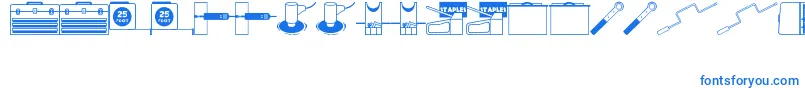 フォントToolsRuleJl – 白い背景に青い文字