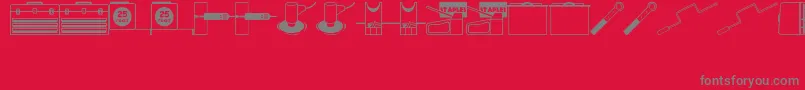 ToolsRuleJl-Schriftart – Graue Schriften auf rotem Hintergrund