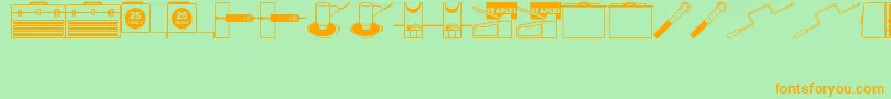 ToolsRuleJl Font – Orange Fonts on Green Background