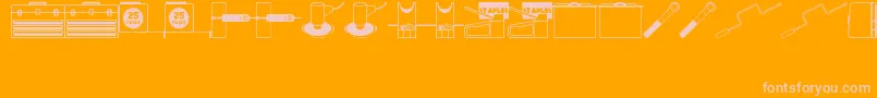 Fonte ToolsRuleJl – fontes rosa em um fundo laranja