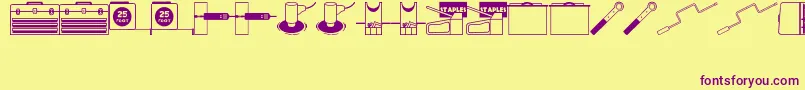 ToolsRuleJl Font – Purple Fonts on Yellow Background