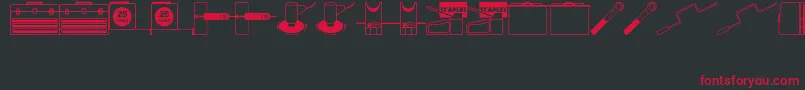 ToolsRuleJl Font – Red Fonts on Black Background