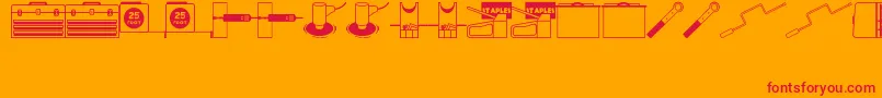 ToolsRuleJl-fontti – punaiset fontit oranssilla taustalla