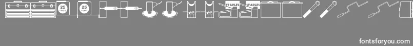 ToolsRuleJl-fontti – valkoiset fontit harmaalla taustalla