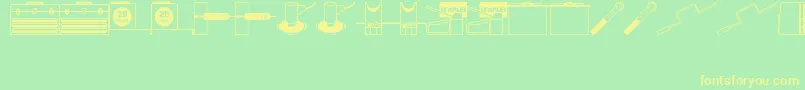ToolsRuleJl Font – Yellow Fonts on Green Background
