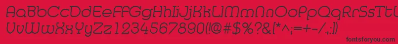 MedflyLight-fontti – mustat fontit punaisella taustalla