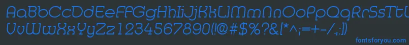 MedflyLight Font – Blue Fonts on Black Background