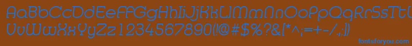 フォントMedflyLight – 茶色の背景に青い文字