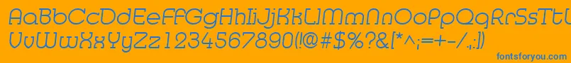 フォントMedflyLight – オレンジの背景に青い文字