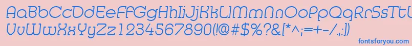 フォントMedflyLight – ピンクの背景に青い文字