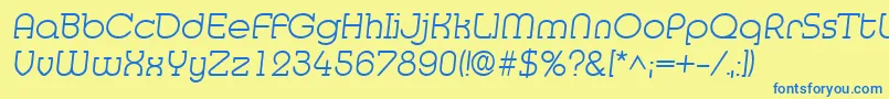 MedflyLight Font – Blue Fonts on Yellow Background