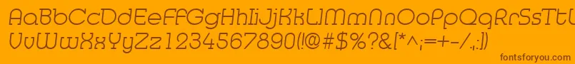 MedflyLight Font – Brown Fonts on Orange Background