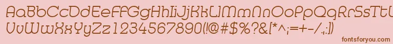 MedflyLight Font – Brown Fonts on Pink Background