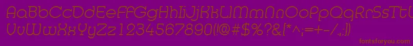MedflyLight-fontti – ruskeat fontit violetilla taustalla