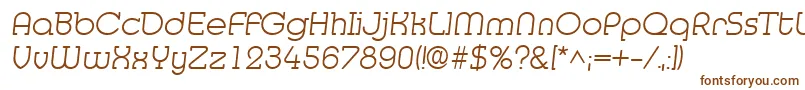 MedflyLight-Schriftart – Braune Schriften auf weißem Hintergrund