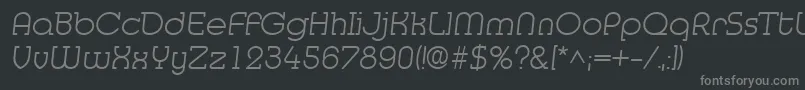 MedflyLight-fontti – harmaat kirjasimet mustalla taustalla