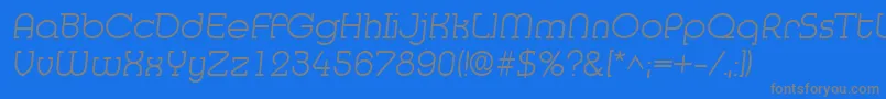 フォントMedflyLight – 青い背景に灰色の文字