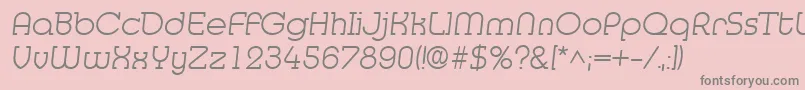 MedflyLight-fontti – harmaat kirjasimet vaaleanpunaisella taustalla