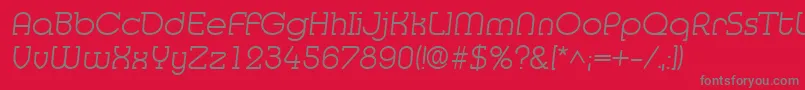 フォントMedflyLight – 赤い背景に灰色の文字