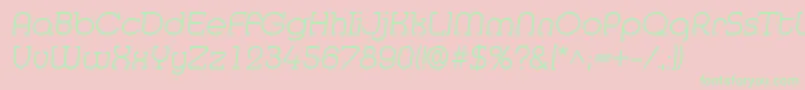MedflyLight-fontti – vihreät fontit vaaleanpunaisella taustalla
