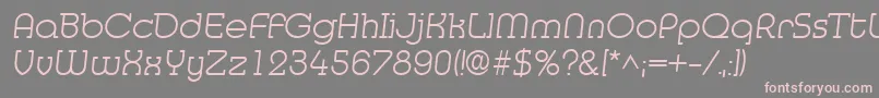 MedflyLight-fontti – vaaleanpunaiset fontit harmaalla taustalla