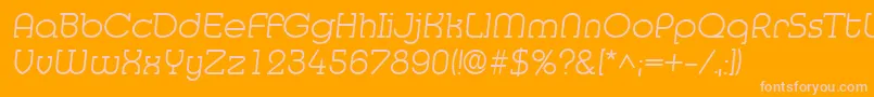 MedflyLight Font – Pink Fonts on Orange Background
