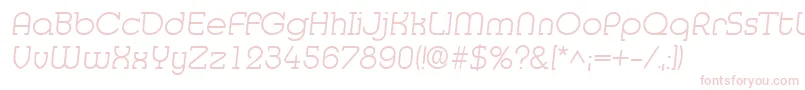 MedflyLight-Schriftart – Rosa Schriften auf weißem Hintergrund